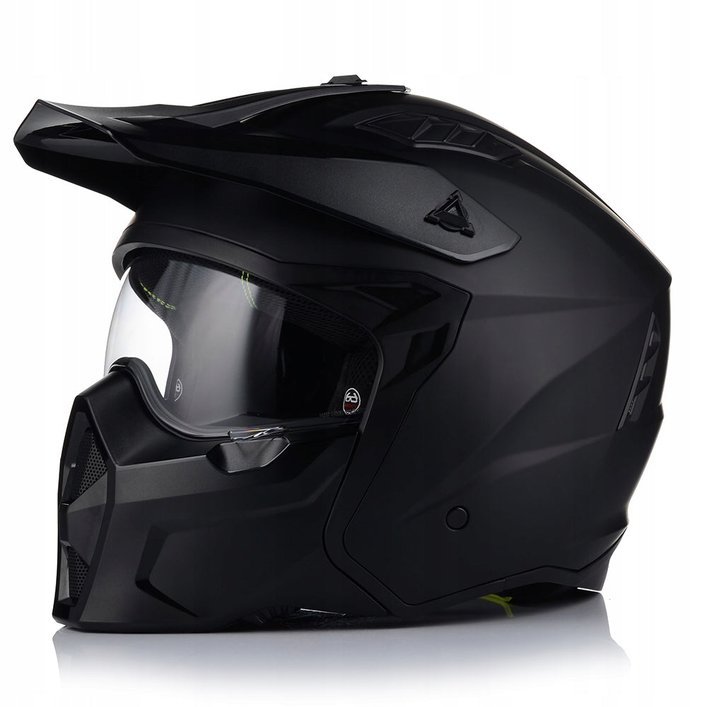 Kask Motocyklowy Predatora Daszek + 2xSzyba Czarny Mat S 4w1 Vito