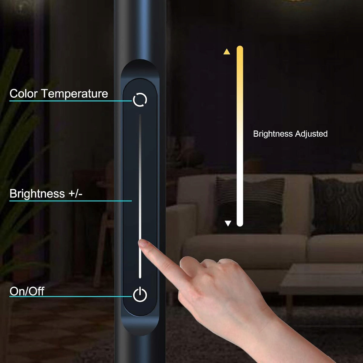 Lampa Podłogowa LED 3w1 Biurkowa Pilot Timer Wielofunkcyjna Panel Dotykowy