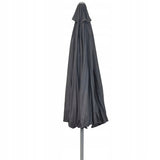 Parasol Ogrodowy 300 cm Szary na Korbkę Poliester (PES) Drążek Aluminiowy