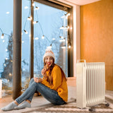 Grzejnik Elektryczny Energooszczędny Olejowy 11 Żeber 2500 W z Termostatem