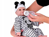 Lalka Chłopiec jak Żywa Ubrana Kombinezon Miękka Urocza Panda Prezent 45 cm