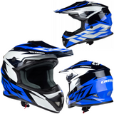 Kask Motocyklowy Cross Cup/Two + Gogle, Kominiarka, Niebieski M