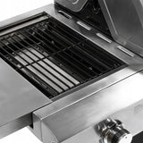 Grill Gazowy Ogrodowy z Kuchenką Boczną 5 Palnikó +Pokrowiec Srebrny 22,5kW