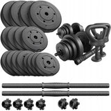 Hantle Bitumiczne Regulowane Zestaw Hantli 40kg 2x20kg Gryf Sztanga Czarne