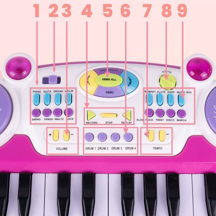 Pianino Keyboard Duży Organy Krzesełko Nagrywanie 24 Klawisze dla Dzieci