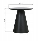 Stolik Kawowy Nowoczesny Styl Okrągły Kształt Blatu Czarny Marmurowy 46 cm
