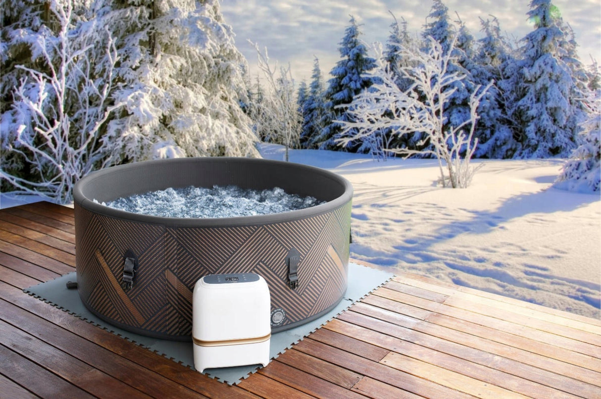 Basen z Hydromasażem Dmuchany Podgrzewana Woda Relax 8 Osobowy 1120L WiFi