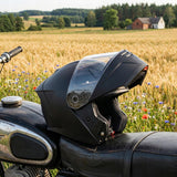Kask Szczękowy Motocyklowy pod Interkom Blenda Czarny Mat 55-56cm Rozmiar S