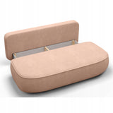 Sofa Zaokrąglony Kształt z Funkcją Spania Pojemnikiem Brzoskwiniowa 212x100