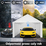 Namiot Garażowy Wodoszczelny Polietylenowy Odporny na Rozerwanie Biały 4x8m