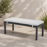 Ławka Ogrodowa Monti 120x45x41 cm Biały Czarny Lekka Aluminiowa Rama