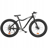 Rower Górski Fat Bike MTB 7 Biegów Męski Czarny 26" Cali Koło 18" Cali Rama
