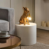 Lampa Złoty Pies Stołowa Funkcjonalna Lampka Elegancka Chihuahua Złota 32cm