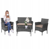 Meble Ogrodowe Zestaw Sofa Stolik Fotele Rattanowe Komplet Mebli Na 5 Osób