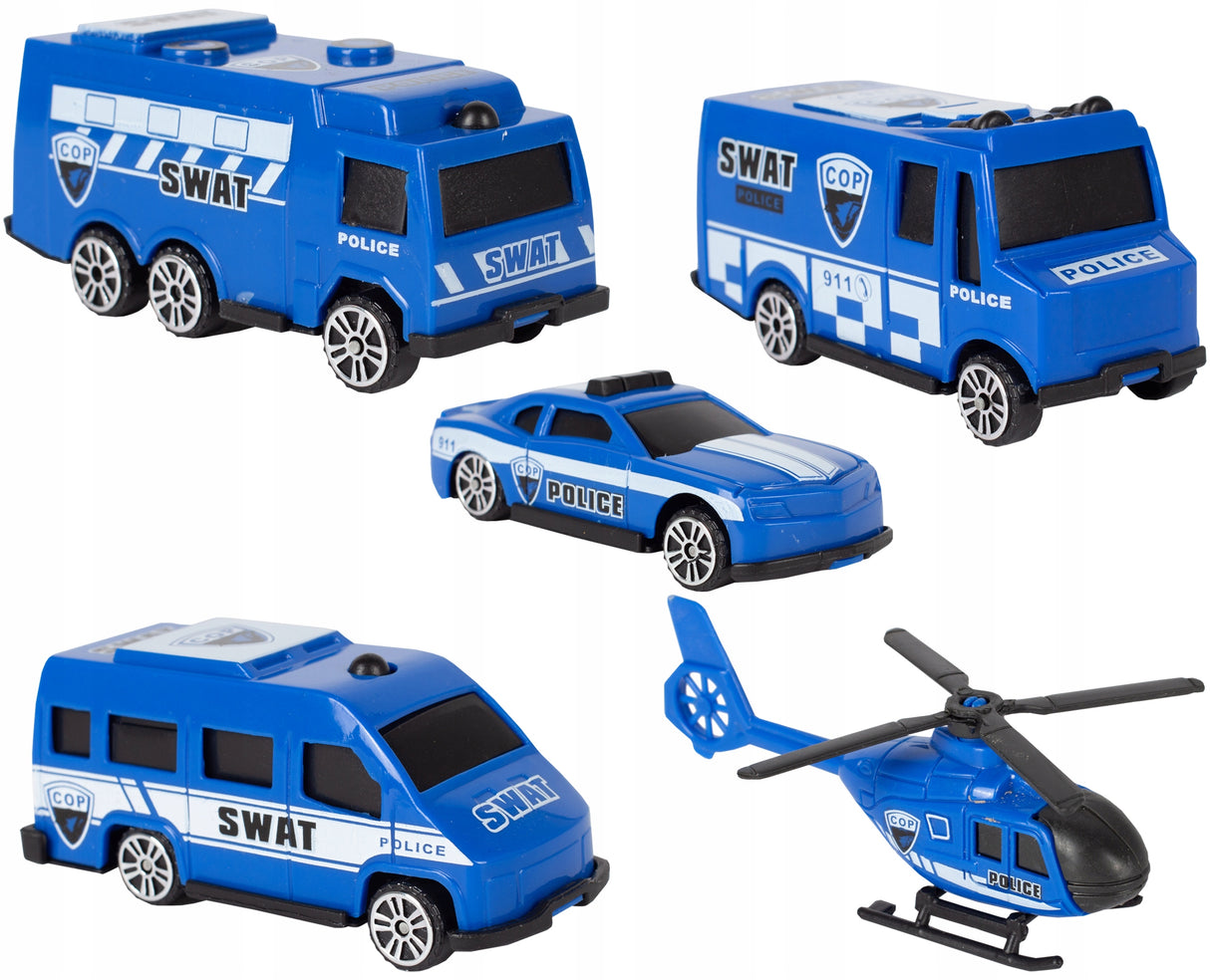 Kolejka Elektryczna Pociąg z Wagonikami 92 Elementy Tor na Auta Policja
