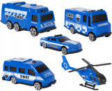 Kolejka Elektryczna Pociąg z Wagonikami 92 Elementy Tor na Auta Policja