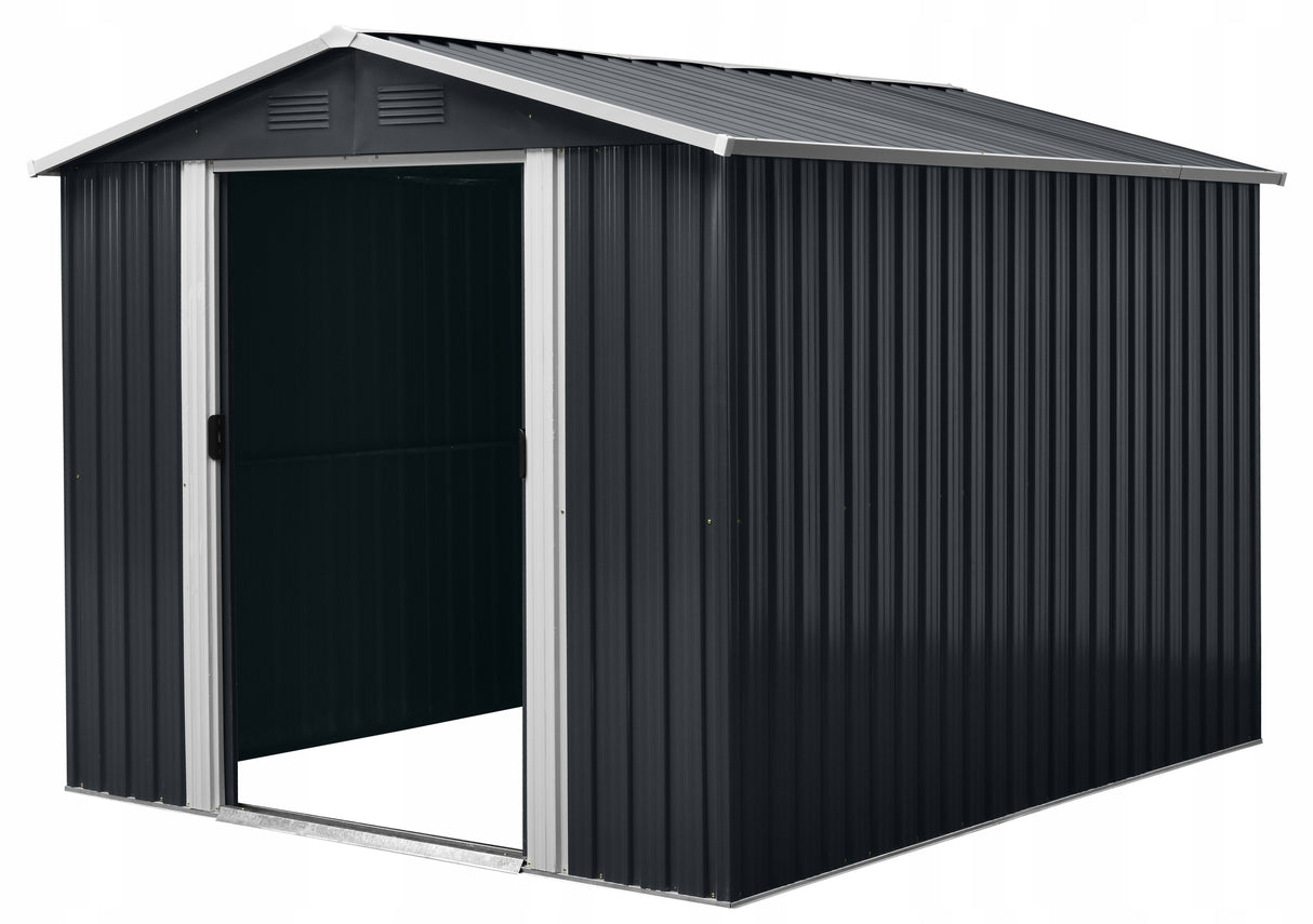 Domek Ogrodowy Narzędziowy Uniwersalny 303x236x194 cm Czarny Aluminium