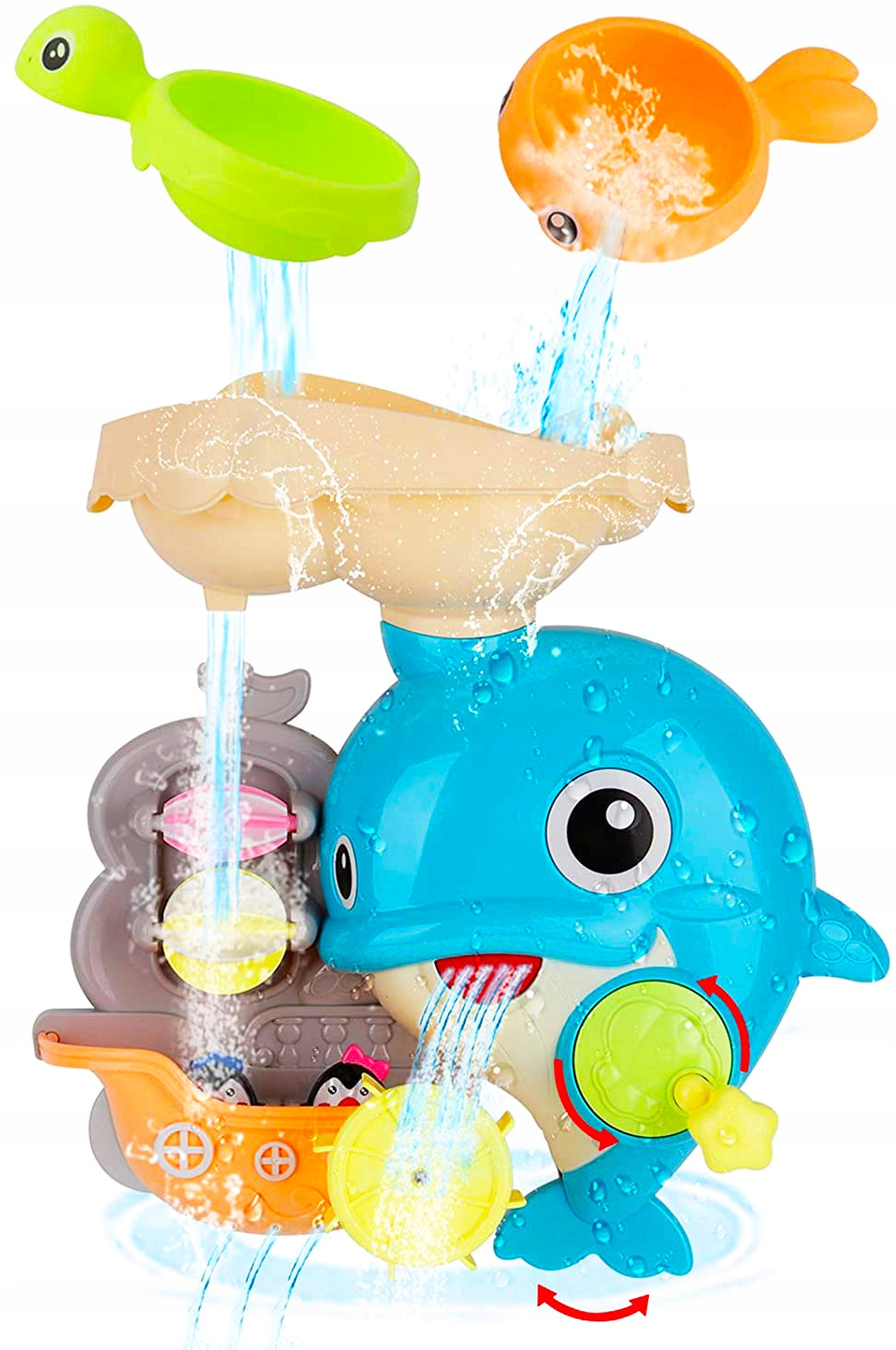 Zabawka do Wanny Delfinek Przelewowy Delfin Prysznic dla Dzieci do Kąpieli