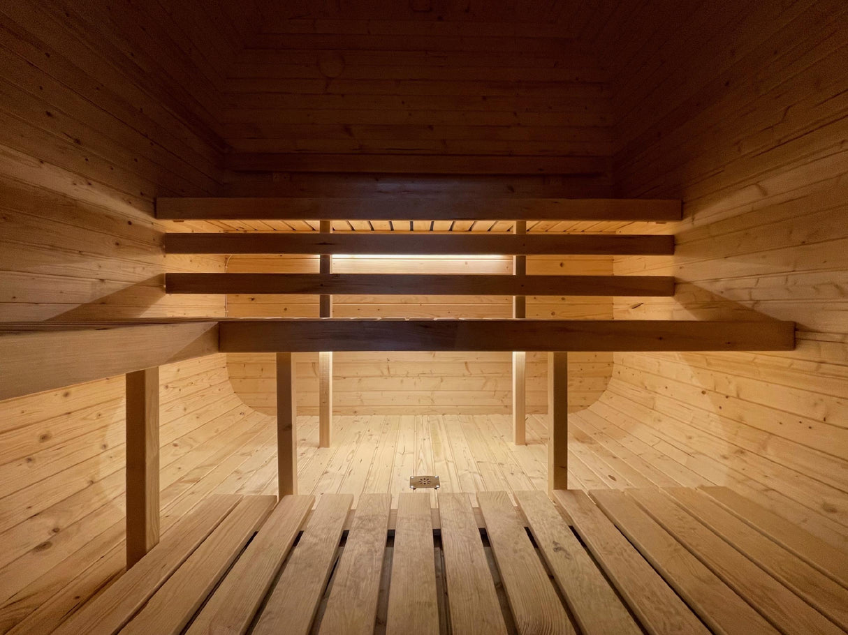 Sauna Ogrodowa z Piecem na Drewno od Wewnątrz Quadro 340cm Szwedzkie Drewno