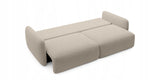 Sofa Rozkładana z Funkcją Spania Pojemnikiem Jasnobeżowa 238x103cm Tkanina