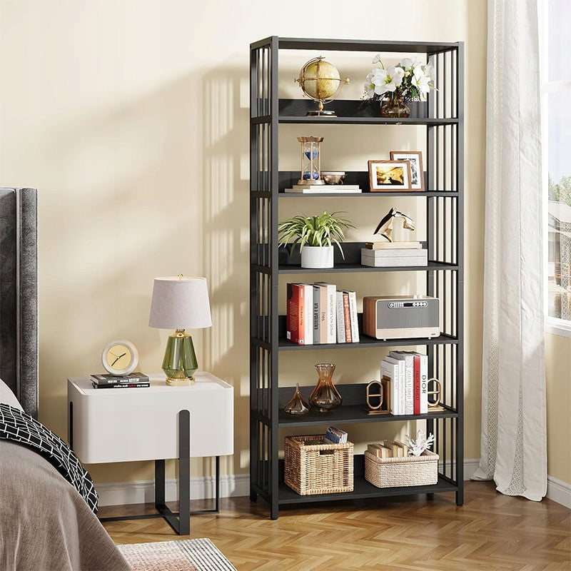Regał 6-Poziomowy 190x80x30cm 2 Sztuki Czarny HOGA-YS0238 Przestronne Półki