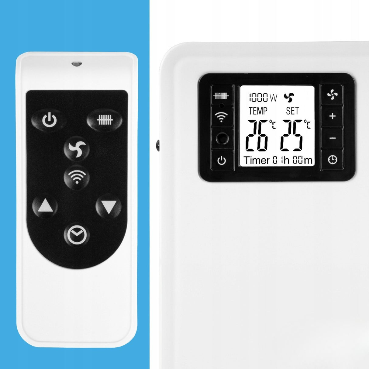 Grzejnik Konwektorowy Elektryczny Termostat Mocny WiFi 2300 W Pilot