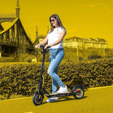 Hulajnoga Elektryczna Dwukołowa z Hamulcem Duża Składana Czarno-Żółta 350w