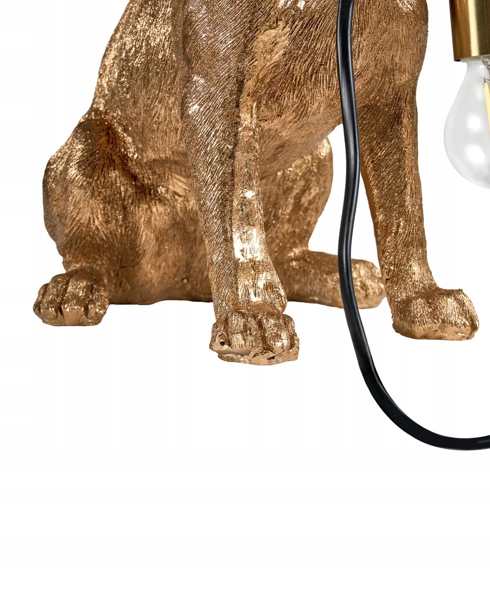 Lampa Złoty Pies Stołowa Funkcjonalna Lampka Elegancka Chihuahua Złota 32cm