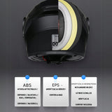 Kask Motocyklowy Szczękowy Czarny Wentylowany Podwójne Soczewki Rozmiar S