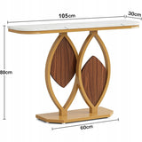 Stolik Konsolowy HOGA-NY124 Biały Złoty 105x30x80cm Wzmocniona Płyta MDF