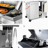 Grill Gazowy Ogrodowy Żeliwny Nierdzewny 4+1 +17,15 kW + Szafa Na Butlę