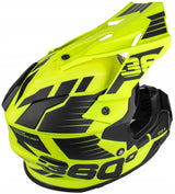 Kask Cross Enduro S Fluo Żółty MTB Quad Lekki Daszek Homologacja EU