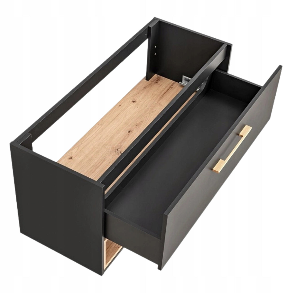 Szafka Podumywalkowa Łazienkowa Płyta Laminowana Drewno Czarna 120 cm