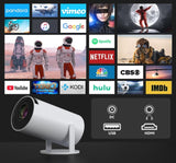PROJEKTOR RZUTNIK ANDROID TV WIFI FULL HD PRZENOŚNY SMART GŁOŚNIK OBROTOWY