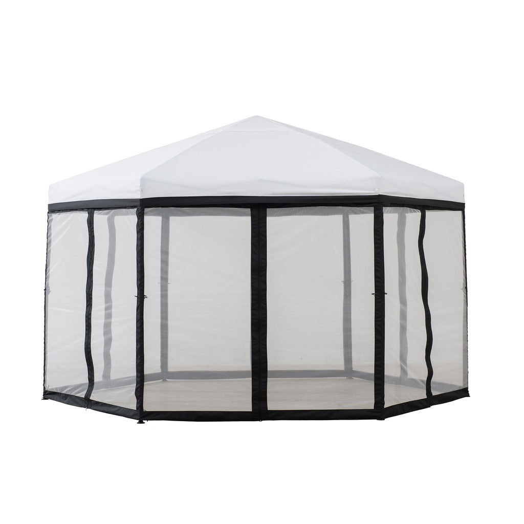 Pawilon Ogrodowy Altana Namiot Metal Biały 339x339x260cm Łatwy Montaż