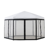 Pawilon Ogrodowy Altana Namiot Metal Biały 339x339x260cm Łatwy Montaż