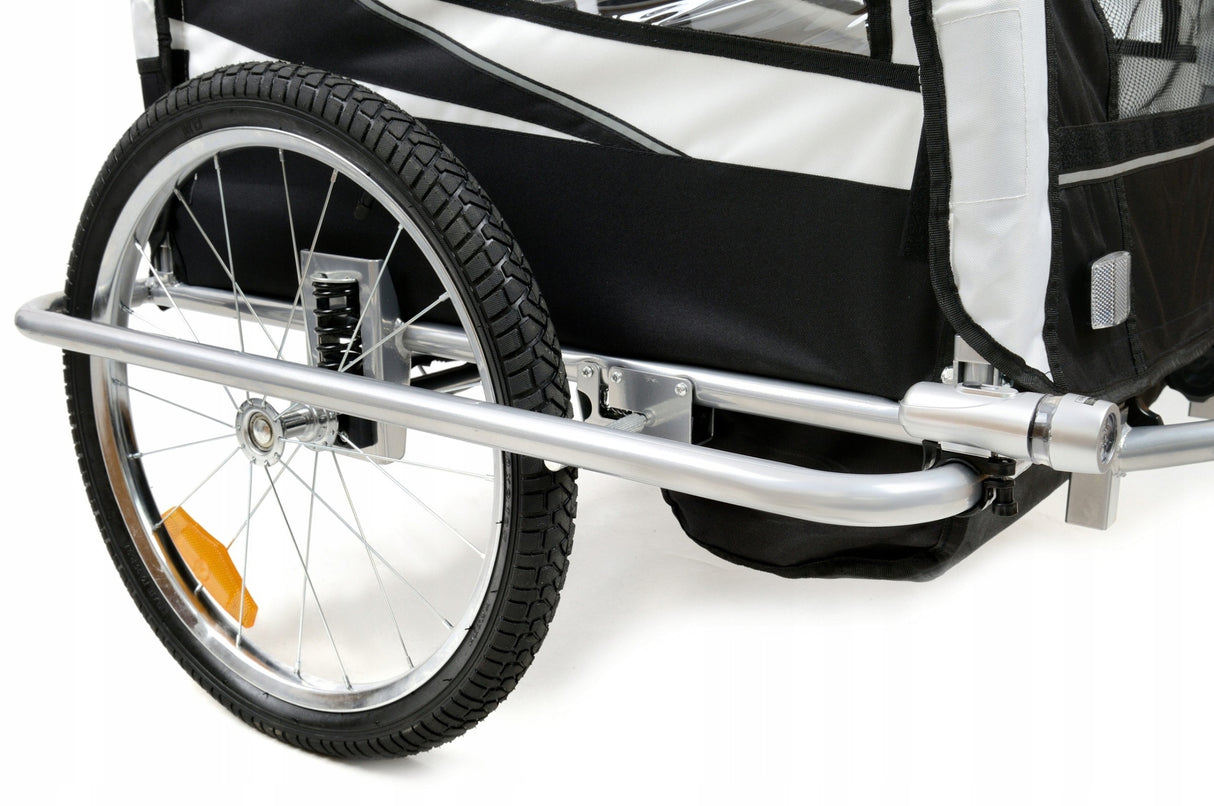 Przyczepka Rowerowa z Amortyzatorem 3w1 Pro Led Jogger dla 2 Dzieci Zabawka