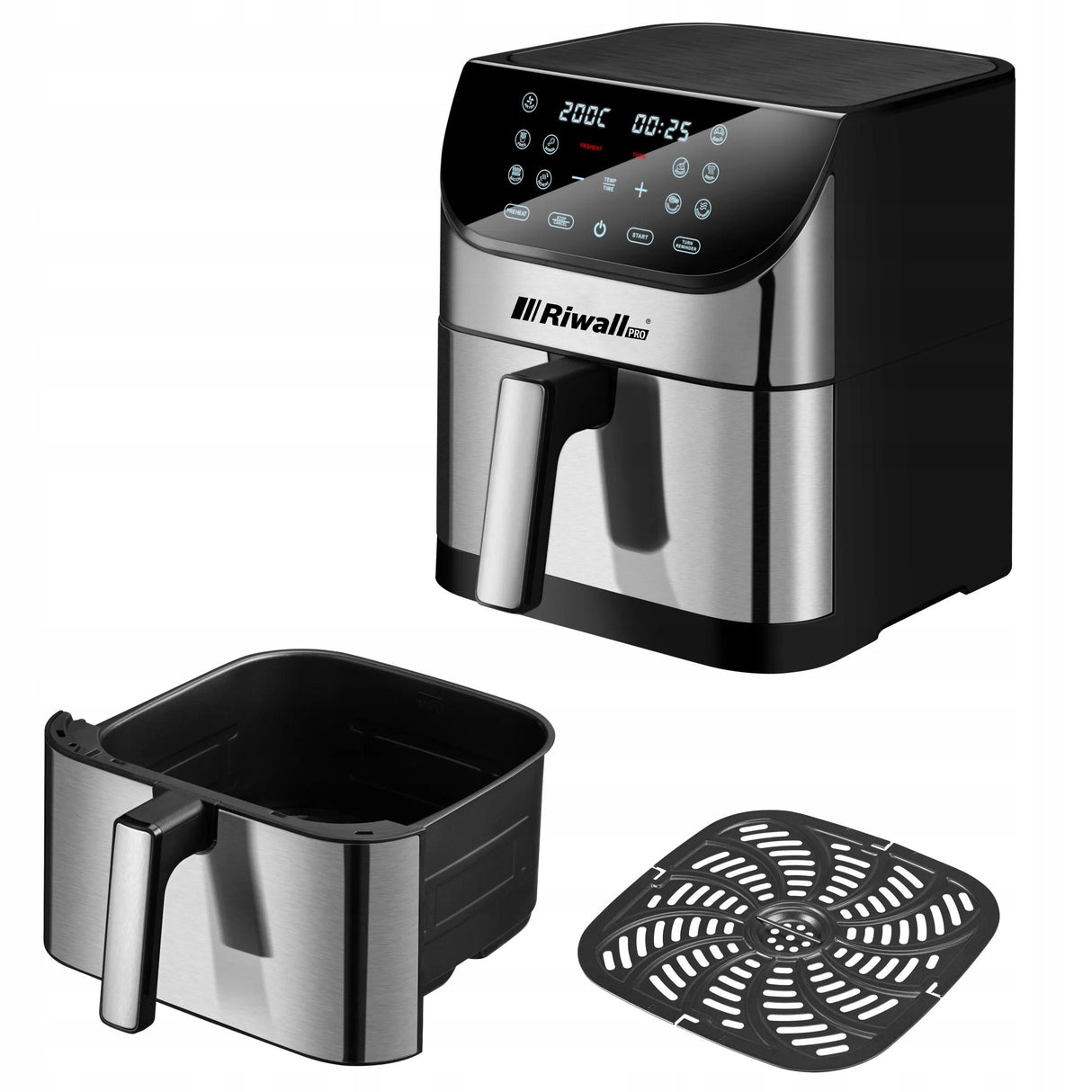 Frytkownica Beztłuszczowa 10 Programów Frytownica 1800W 8L Poj. Riwall