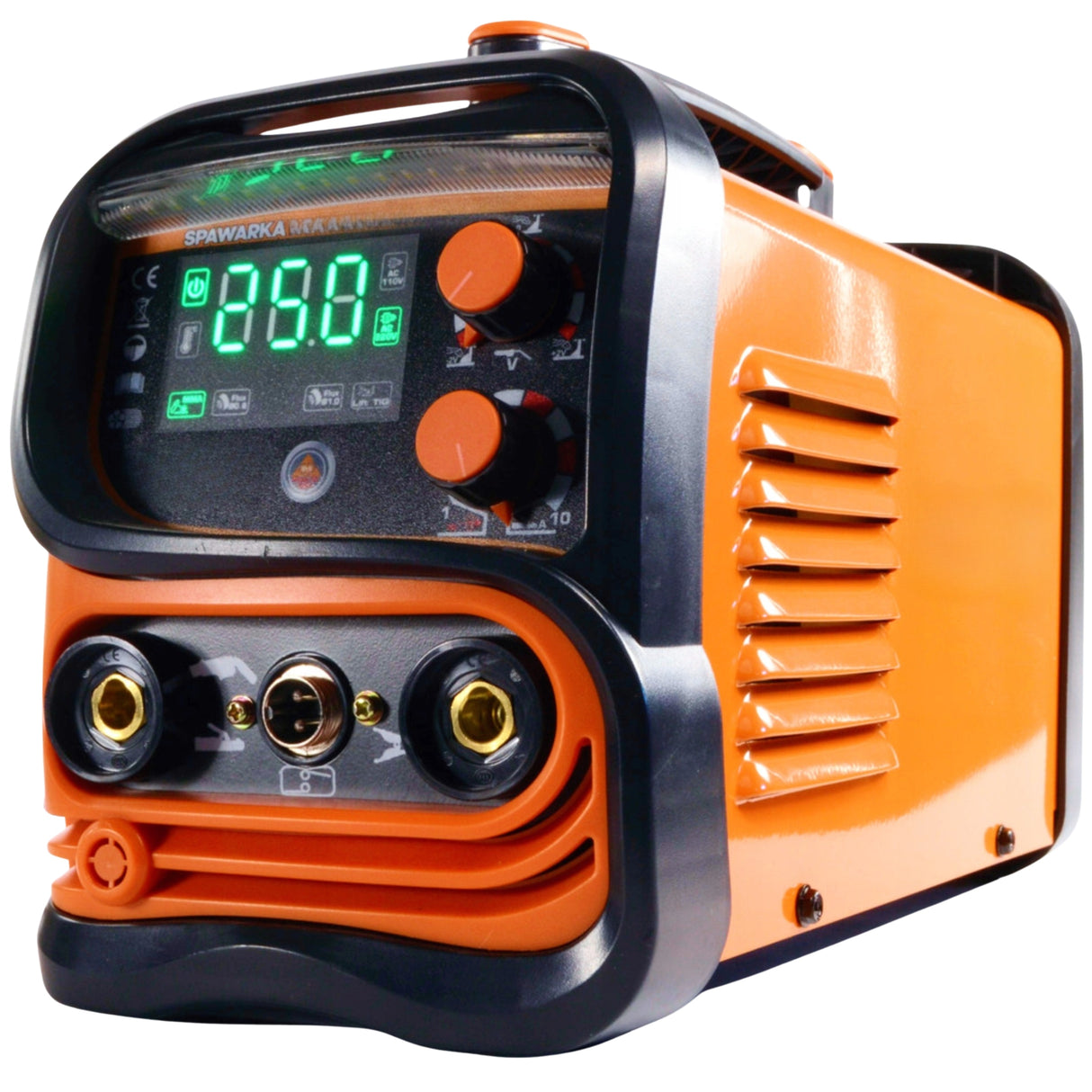 Migomat Bezgazowy Inwertor Spawarka Zestaw 4w1 Moc 250A Euro LCD IGBT