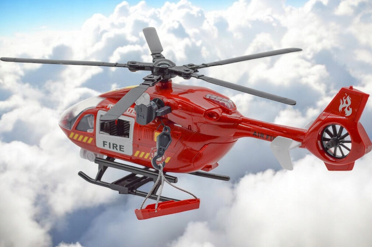 Helikopter Ratunkowy Śmigłowiec Efekty Świetlne Dźwięk Zabawka z Hakiem