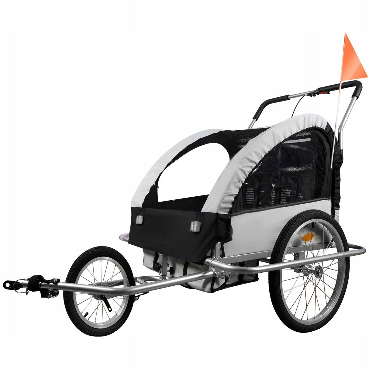 Przyczepka Rowerowa Transportowa Jogger do Roweru 2 Osobowa 3w1 dla Dzieci