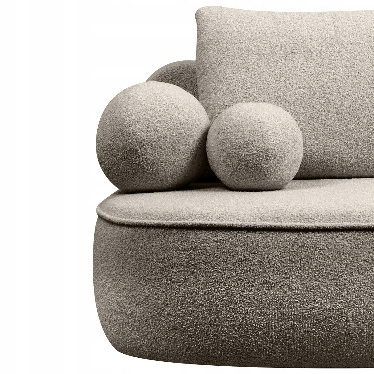 Sofa Zaokrąglony Kształt z Funkcją Spania Pojemnikiem Brązowoszara 212x100