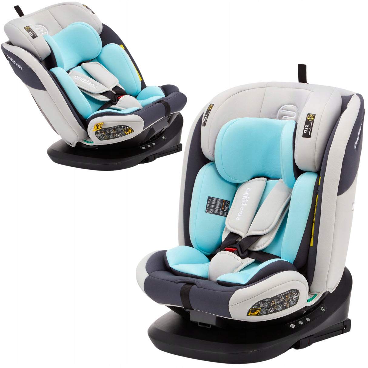 Fotelik Samochodowy dla Dziecka Przenośny 40-150cm 0-36kg POVES White-Blue