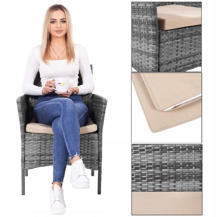 Meble Ogrodowe Zestaw Sofa Stolik Fotele Rattanowe Komplet Mebli Na 5 Osób