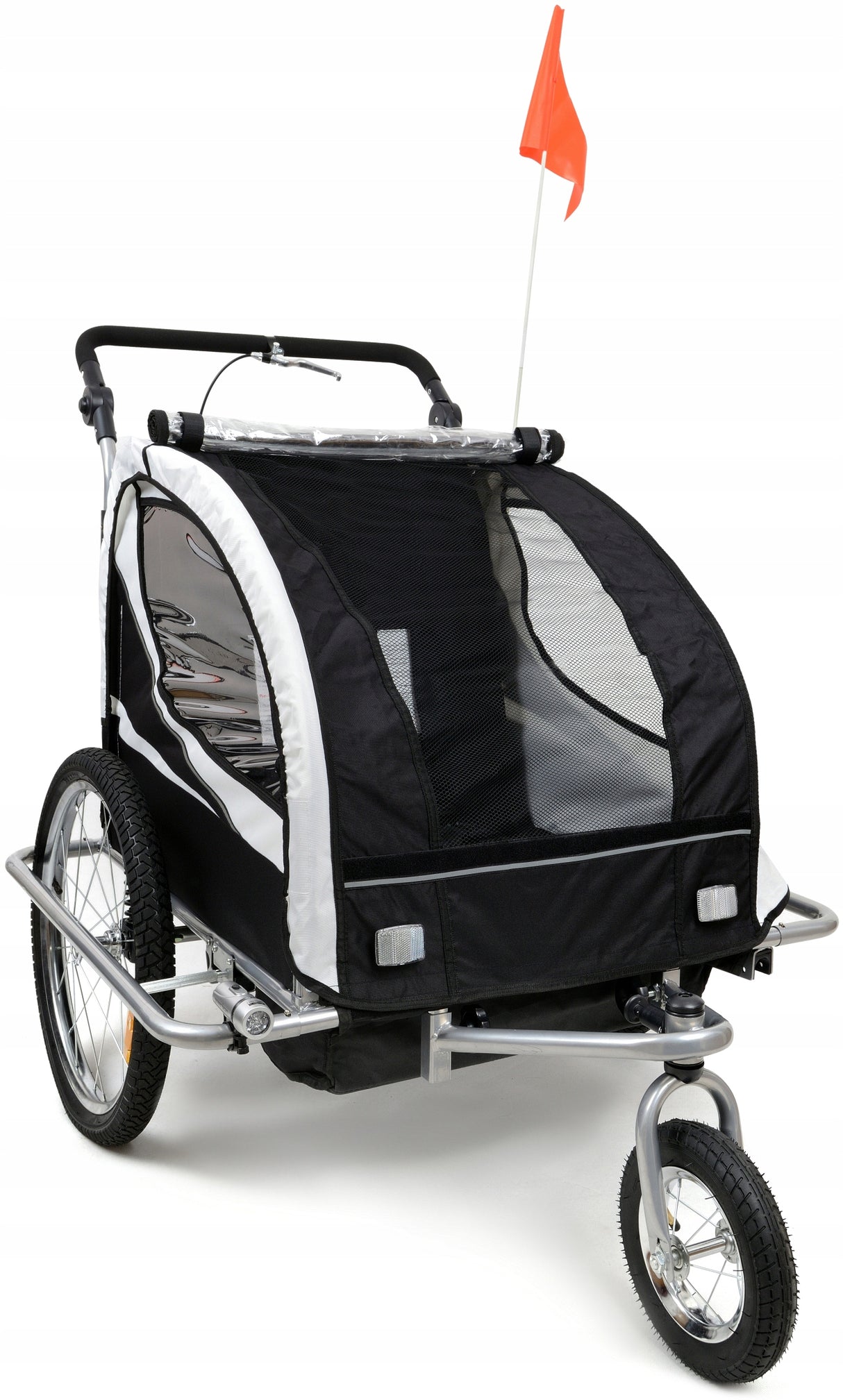Przyczepka Rowerowa z Amortyzatorem 3w1 Pro Led Jogger dla 2 Dzieci Zabawka