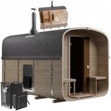 Sauna Ogrodowa z Piecem na Drewno Zestaw Szwedzkie Drewno Quadro 340 cm