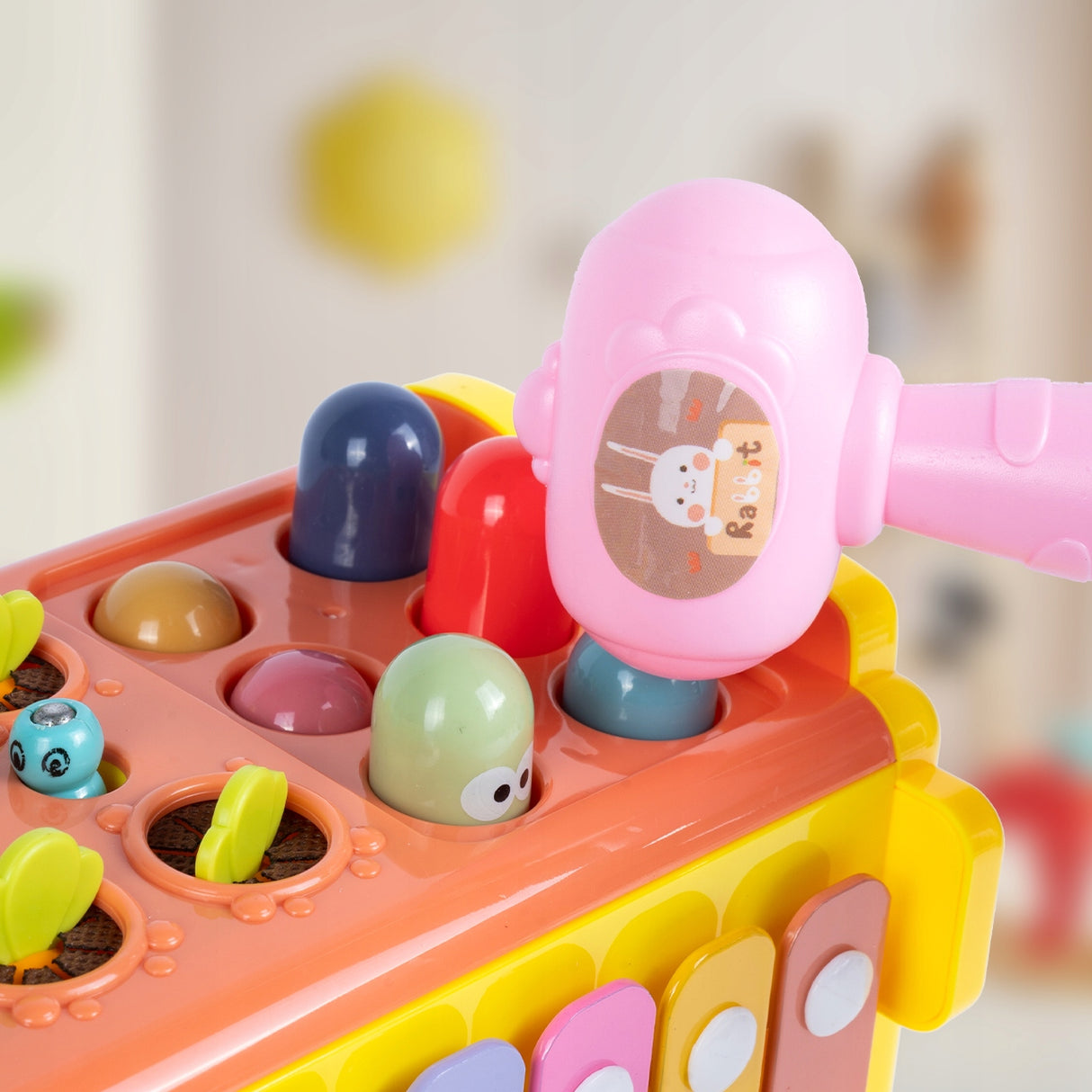 Autobus Edukacyjny Sorter Montessori Klocki Złap Robaczka z Cymbałkami