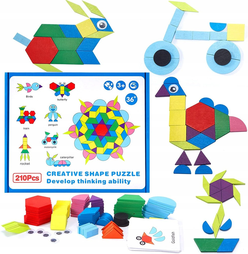 DREWNIANA EDUKACYJNA UKŁADANKA PUZZLE MONTESSORI
