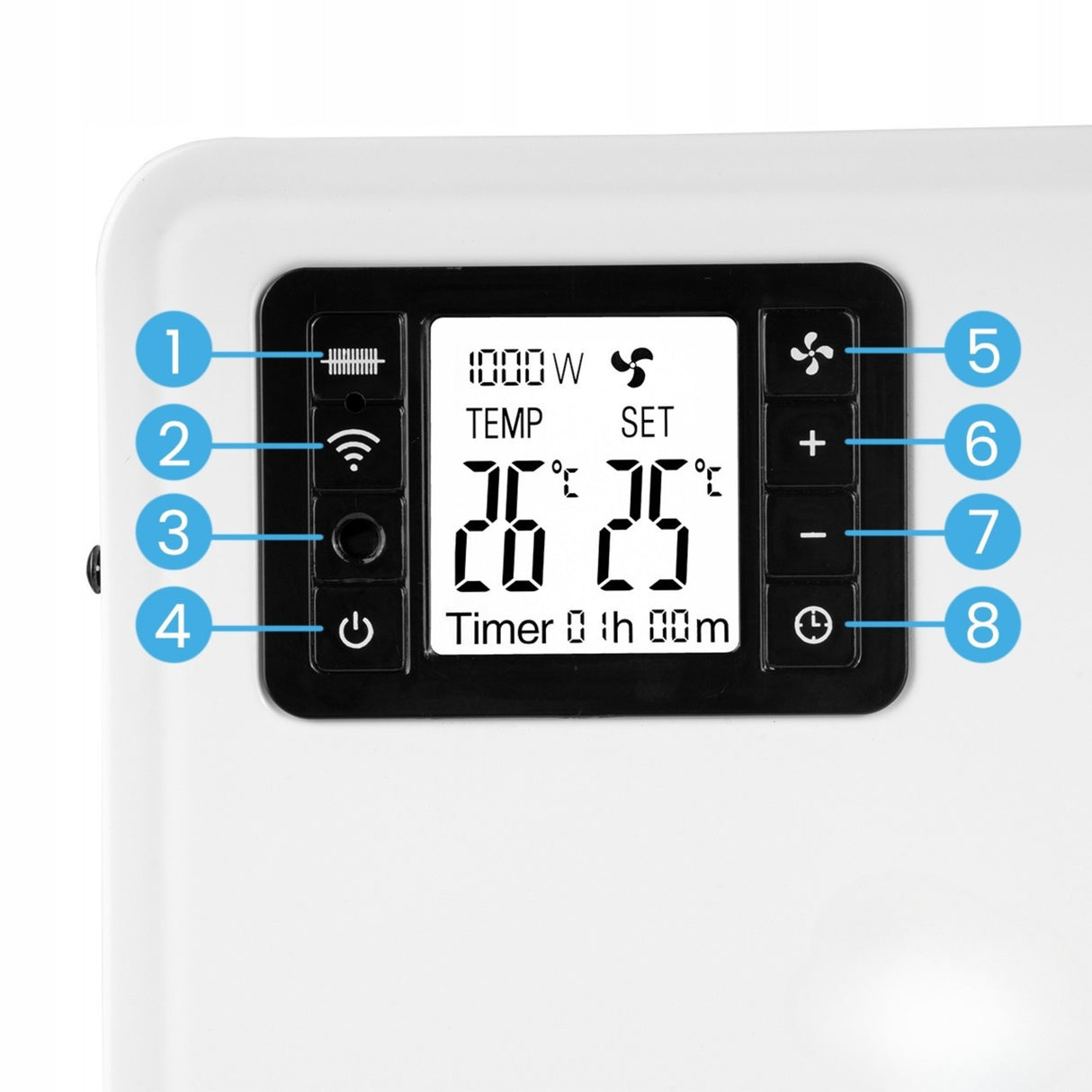Grzejnik Konwektorowy Elektryczny Termostat Mocny WiFi 2300 W Pilot