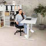 Fotel Obrotowy Biurkowy z Regulacją Materiałowy Ergonomiczny Czarny 126cm